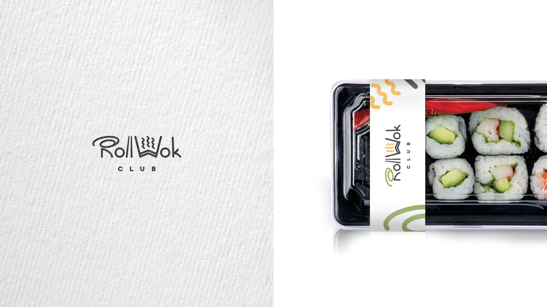 Разработка наклеек для суши-бара «Roll Wok Club» в Егорьевске