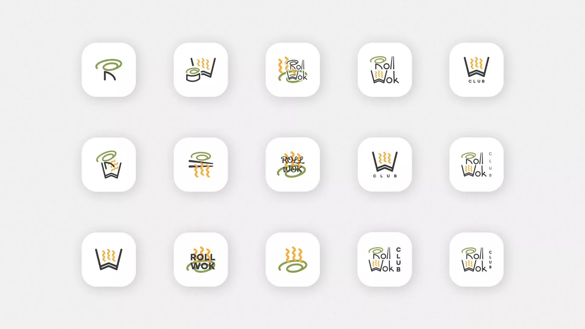 Разработка иконки приложения суши-бара «Roll Wok Club» в Егорьевске